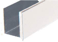 Brixwell SDCD38A-CCP4 Satin Anodized 3/8" Fixed Panel Shower Door Deep U-Channel 4 inch Sample - color: Satin Anodized, size: 4 Inch - Sample