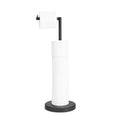 RFOUO Matte Black Toilet Paper Holder Stand 1 pc, Free Standing Toilet Paper Holder Stand,Bathroom Toilet Paper Storage with 2.7 Pounds Heavy Base for 4+1 Rolls,Toilet Tissue Holder - color: Matte Black