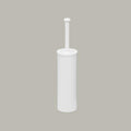 Gatco 1481W Latitude II Toilet Brush Holder, Freestanding Bathroom Toilet Brush Set, Matte White - color: Matte White, size: 15"H, style: Latitude II