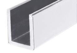 Brixwell SDCD38BA-CCP4 Brite Anodized 3/8" Fixed Panel Shower Door Deep U-Channel 4 inch Sample - color: Brite Anodized, size: 4 Inch - Sample