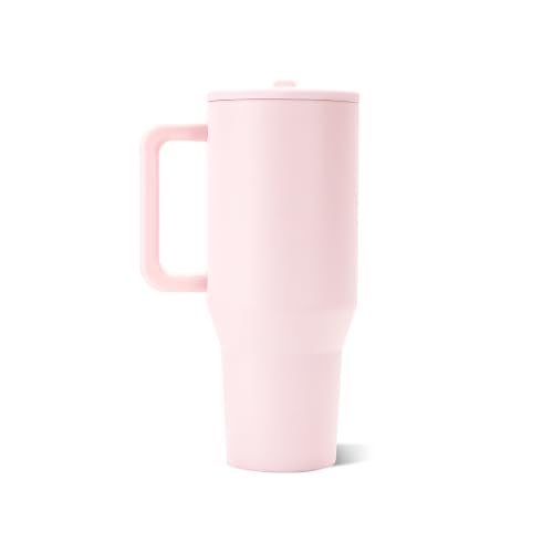 HydroJug Traveler 40oz, Insulated Tumbler with Handle & Straw, Pink Sand - color: Pink Sand, size: 40 Ounces