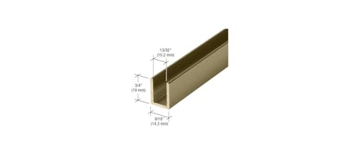Brixwell SDCD38BBRZ-CCP4 Brushed Bronze 3/8" Fixed Panel Shower Door Deep U-Channel - 4 inch Sample - color: Brushed Bronze, size: 4 Inch - Sample