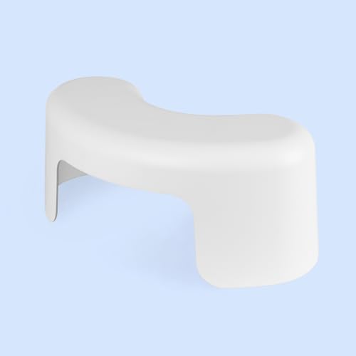 TUSHY Arc Toilet Stool: Supports a Natural Comfortable Squatting Posture to Unkink Your Colon for Easier Bowel Movements (Sleek, Space-Saving Design with Smooth, Curved Shape for Foot Comfort), White - color: White