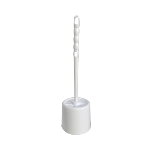 SPARTA 16-Inch Bowl Brush with Caddy, Toilet Bowl Cleaning Brush with Polypropylene Bristles and Storage Holder, White