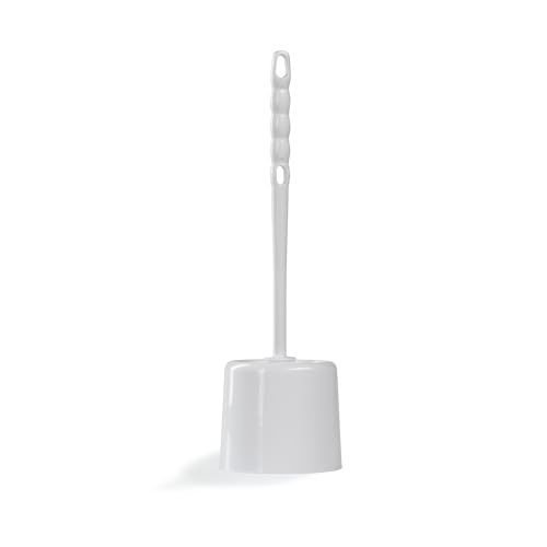 SPARTA 16-Inch Bowl Brush with Caddy, Toilet Bowl Cleaning Brush with Polypropylene Bristles and Storage Holder, White