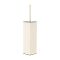 BGL Standing Toilet Brush and Holder Matte White Aluminium Toilet Bowl Cleaner Brush and Holder for Bathroom Storage and Organization, Square Design Sturdy and Space Saving - color: White