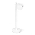 YUMORE Toilet Paper Holder Stand with Weighted Base, Matte White | Stainless Steel Design with Open-Arm Access for Bathrooms and Powder Rooms - color: White