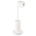 MARMOLUX ACC Free Standing Toilet Paper Holder Stand with Storage for 4 Rolls of Toilet Tissue for Bathroom, Stainless Steel Luxury Modern White Finished 1pc - color: White