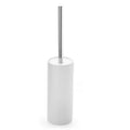 Matt White Ceramic Toilet Brush and Holder Set, Durable Bristles Non Scratch Toilet, Long Stainless Steel Handle, Freestanding Toilet Bowl Cleaners Brush, Scrubber Brush for Toilet - color: Matt White, size: Set/1