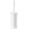 Toilet Brush, Toilet Bowl Brush with Extra Long Handle Durable Bristles Toilet Scrubber and Covered Holder for Toilet Brush Set for Bathroom Cleaning (White, 1 Set) - color: White