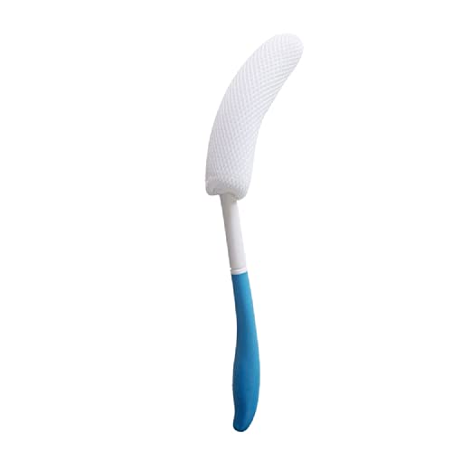 Body Back Bath Brush, Curve Long Handle Mesh Bag Sponge, Replaceable Scrubbing Brush, Exfoliating Skin Shower Brush, Length 15.35 Inch/39cm