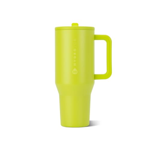 HydroJug Traveler 40oz, Insulated Tumbler with Handle & Straw, Lemon Lime - color: Lemon Lime, size: 40 Ounces