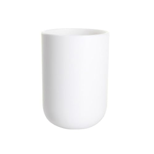 Solid Color mouthwash Cup, Simple Solid Color Toothbrush Cups, Toothbrush Holder 1 Piece, 10 oz (300 ml)(White)