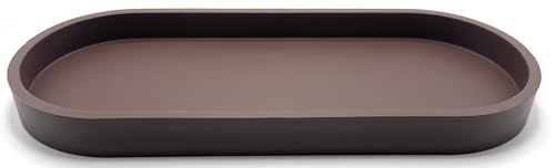 Premium 12” x 5” Silicone Vanity Tray | Sink and Surface Organizer with Sturdy Non-Slip Base | Heat Safe, Dishwasher Safe (Dark Chocolate) - color: Dark Chocolate