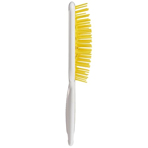 FHI Heat UNbrush Plus — Curly Hair Brush for Gentle & Effective Detangling on Wet or Dry Fragile Hair Types — Detangler Brush w/ 84 UltraFlex Bristles, Ultra-light, Vented, Anti Static Hairbrush - color: Lemon Drop