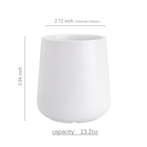 BosilunLife Bathroom Toothbrush Holder - Ceramic Toothbrush Cup Holder 13Oz White Toothbrush Holder for Bathroom Toothbrush and Toothpaste Holder for Bathroom Vanity Countertop, Ideal for Home, Hotel - color: White-rb, size: rounded base