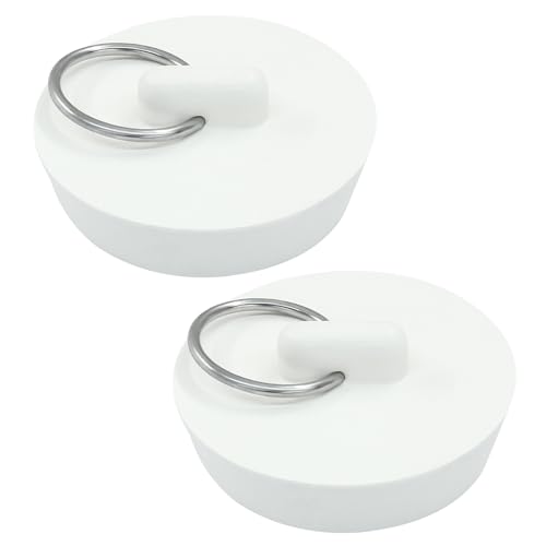 2 Pack Rubber Drain Stopper, 1-5/8 Inch Bathtub Plug | Hanging Ring, Universal Kitchen Sink Plugs, Bathroom Laundry - style: 1-5/8 Inch