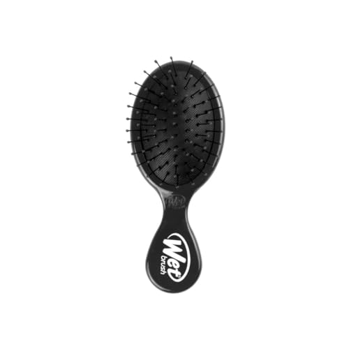 Wet Brush Detangling Brush, Mini Detangler (Black), Wet & Dry Tangle-Free Hair Brush for Women & Men, No Tangle, Soft and Flexible Bristles for Straight, Curly, and Thick Hair - color: Black, size: 1 Count (Pack of 1)