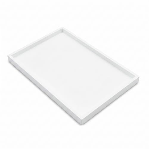 Natural Bamboo Serving Tray Platter 17.75 x 11.8 Rectangular, White - color: White, size: 17.8" x 11.8" x 1.2"