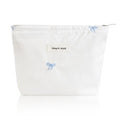Wudygirl Makeup Bag Travel Cosmetic Bag for Women Small Makeup Pouch with Handle Zipper Cosmetic Pouch Handbag Aesthetic 8.3" x 5.9"(Blue Bow) - color: Blue Bow