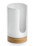 Ceramic Bathroom Cups Dispenser - 3-5 oz Disposable Paper & Plastic Bathroom Cups Holder - Mouthwash Cups Dispenser for Bathroom, Guest Toiletries, Countertop, Coffee - BPA Free (White) - color: White