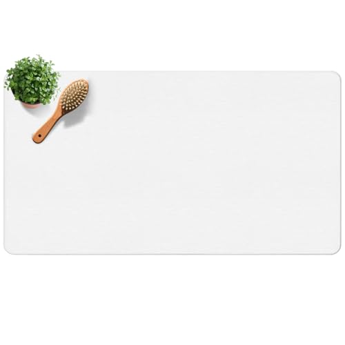 Large Diatomite Stone Bath Mat, Premium Non-Slip Natural Diatomaceous Earth Bathtub Quick Drying Mats for Bathroom Floor (30" x 17" White) - color: White, size: 30" x 17"
