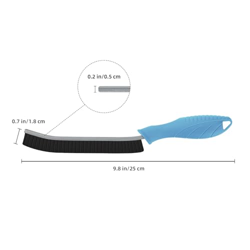 FOOGWEE Hard Bristle Crevice Cleaning Brush - Cleaning Supplies - Household Crevice Cleaning Tools - Multi-Purpose Crevice Brushes for Kitchen, Toilet, Window, Vehicle, Faucets, Grout (3, Blue) - color: Blue