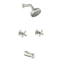 2 Handle Shower Faucet Set with Tub Spout Bathtub Shower Faucet Combo Set Shower System Complete Tub and Shower Trim Kit Brushed Nickel Wall Mounted Shower Fixtures - color: Brushed Nickel