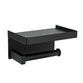 Toilet Paper Holder Tissue Roll Hanger with Shelf SUS304 Stainless Steel Matte Black Bathroom Lavatory Hardware Wall Mount Adhesive