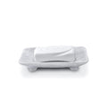 Luxury Handmade Cloudy White Marble Soap Dish Holder with Drain for Bathroom and Shower, Best Bath Products & Sponge Tray for Kitchen & Housewarming Gifts., Cloudy White, 4x5x0.75, (SD2021) - color: White
