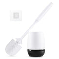 Toilet Brush, Toilet Bowl Brush and Holder Set for Bathroom, Toilet Cleaning Scrubber Brush for Bathroom for Deep Cleaning with Stiff Plastic Bristle, Ventilated Holder, Wall Mount Hook (White Head) - color: White Head