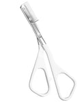Eyebrow Scissors for Women, Stainless Steel Beauty Scissors with Comb, Precision Trimming Tool for Brows & Facial Hair, Sharp Blades with Safety Guard, Compact & Travel-Friendly (White)