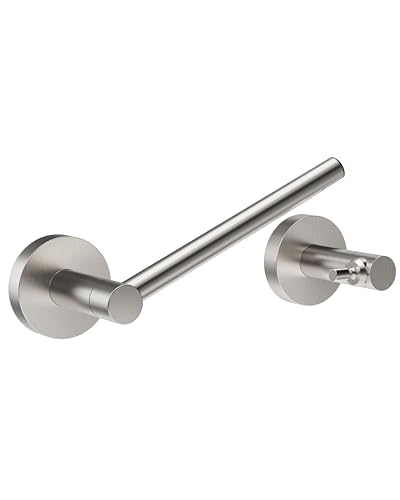 RUACQ Bathroom Toilet Paper Holder, Double Post Pivoting Wall Mounted Toilet Paper Holders, Stainless Steel and Zinc Alloy Bathroom Tissue Holder(Brushed Nickel) - color: Brushed Nickel, size: Wall Mounted