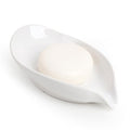 Soap Holder, Self-Draining Soap Dish, White Leaf Shape Ceramic Bar Soap Holder Drain Soap Dishes for Bathroom Sink Kitchen, Easy to Clean Keeps Soap Dry, ANTIS'S HOME - color: White-enhanced Drainage-1pcs