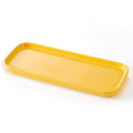 Ceramic Bathroom Tray,Kitchen Sink Organizer Tray,Cosmetics Holder,Vanity Trays,Candle Tray,Dessert Plate,Simple Style Rectangle Tray for Dessert Fruit Jewelry Perfume Soap Succulents Plant (Yellow) - color: Yellow