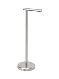 Gatco 1437SN Latitude II Standing Toilet Paper Holder, Freestanding Bathroom Tissue Roll Stand for Floor Placement, Satin Nickel, 22 Inch - color: Satin Nickel