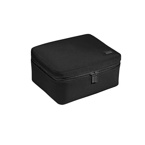 Away The Cosmetics Bag - Water-Repellent Cosmetic Travel Bag with Detachable Brush Organizer, Spill-Proof Bottom Compartment, Transparent Pockets - Jet Black - color: Jet Black
