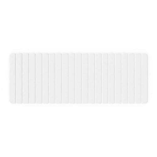 Bergamo Art Modern 58x21 Diatomite Stone Extra Large Bath Mat in White - color: White