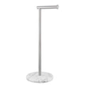 Toilet Paper Holder Free Standing with Natural Marble Base, 26" Height Floor Free Standing Toilet Paper Holder Brushed Nickel - color: Brushed Nickel, size: Basic Model