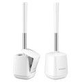 SetSail Toilet Brush 2 Pack, Self Closing Lid Toilet Bowl Brushes Holder and Extra Long Handle Ventilated Toilet Brush Set for Bathroom Cleaning, Nylon Bristles, Pure White - color: Pure White, size: 2 packs