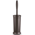 Toilet Brush, Toilet Bowl Brush with Extra Long Handle Durable Bristles Toilet Scrubber and Covered Holder for Toilet Brush Set for Bathroom Cleaning (Brown, 1 Set) - color: Brown