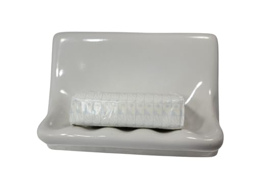 Snow White Ceramic Tile Soap Dish Shower Tray Vintage Mid Century Modern Retro