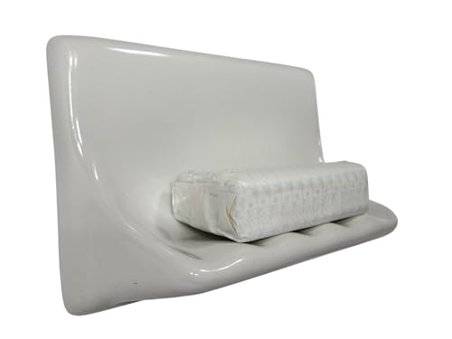 Snow White Ceramic Tile Soap Dish Shower Tray Vintage Mid Century Modern Retro