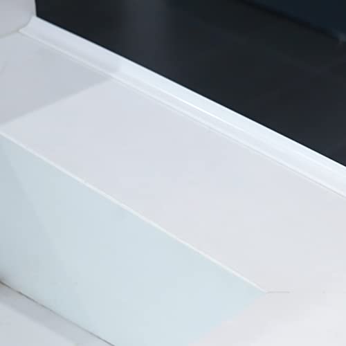 New Collapsible Shower Threshold Water Dam, Self Adhesive Silicone Waterproof Barrier Bathroom and Kitchen Water Strip Dam Shower Guard for Dry And Wet Separation Caulk Seal Strip Edge Trim(TM) - color: Transparent, style: 39Inch