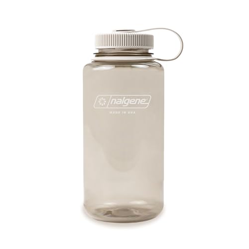 Nalgene 32 oz Wide Mouth Water Bottle | BPA-Free, Durable & Leak Proof, Lightweight Bottle for Hiking & Gym, Work & Travel - color: Cotton, size: 32 Ounces