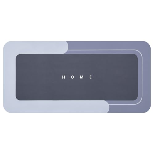 Housego Absorbent Bath Mat Magic Rug, Quick Drying Magic Bath Mat Non-Slip Floor Rug Rubber Backed for Bathroom Kitchen Shower Sink, Water Absorbent (1PC, 16.93''x34.65'', Blue) - color: Blue, size: 1'5" x 2'11" (Rectangular)