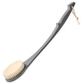Back Scrubber for Shower, 17-Inch Shower Brush for Men and Women, Long Handle Exfoliating Body Brush, Medium Bristle Stiffness for Dry or Wet Brushing (Deep Gray) - size: 17 in - Deep Gray