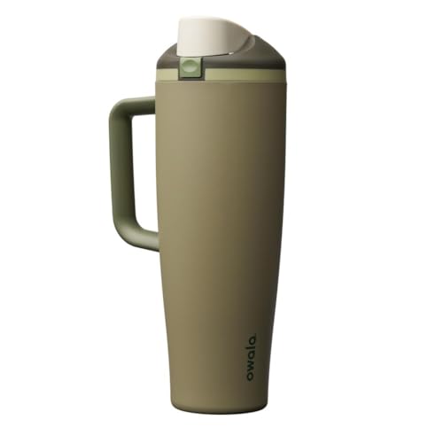 Owala FreeSip Tumbler Insulated Stainless Steel Water Bottle with Built-in Straw and Side Handle, For Travel, Work, School, and Sports, BPA Free, Leak Proof, 40oz, Off Road - color: Off Road, size: 40 Ounces