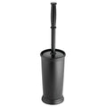 mDesign Toilet Bowl Brush and Holder - Covered Bathroom Toilet Brush - Standing Toilet Bowl Scrubber in Modern Holder - Compact, Space Saving, Deep Cleaning Brush for Toilet - Hyde Collection - Black - color: Black