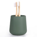 INGOFIN Ceramic Toothbrush Holder, 12 oz Bathroom Toothbrush Holder Ceramic Holder for Toothbrush, Toothpaste Holder and Cup, Matte Green - color: Matte Green